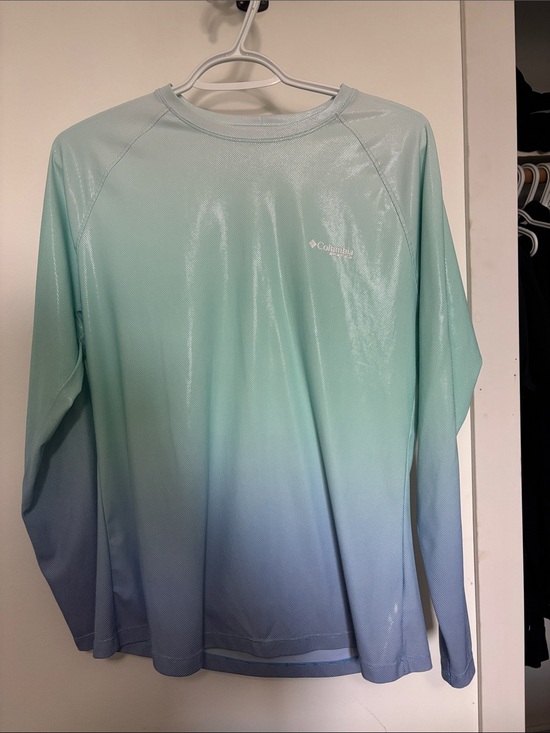 Columbia Tops - Columbia Ombre Long Sleeve Sun Shirt - Mint to Light Blue